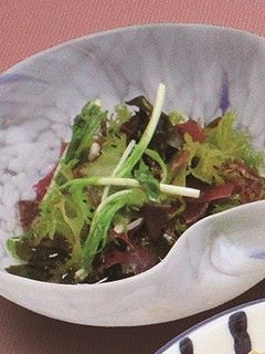 水菜と海藻の酢の物-レシピのメイン写真