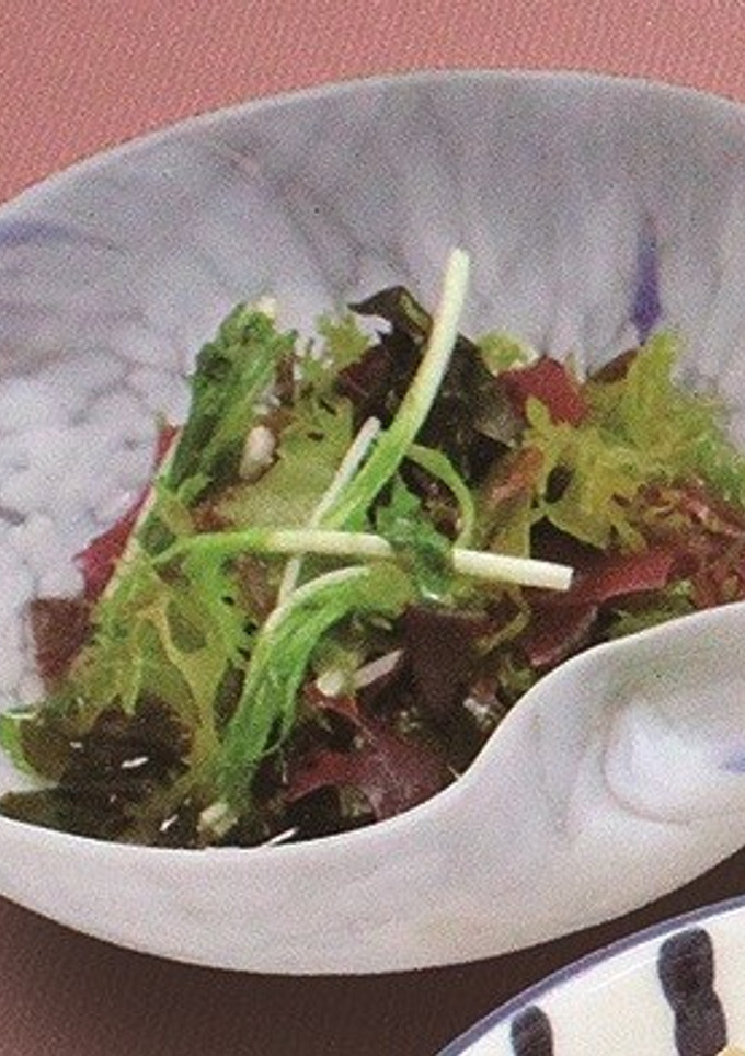水菜と海藻の酢の物-レシピのメイン写真