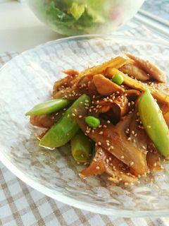 レンジで簡単✾スナップエンドウのきんぴら-レシピのメイン写真