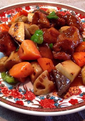 冷凍食品から揚げと野菜の甘酢炒め-レシピのメイン写真