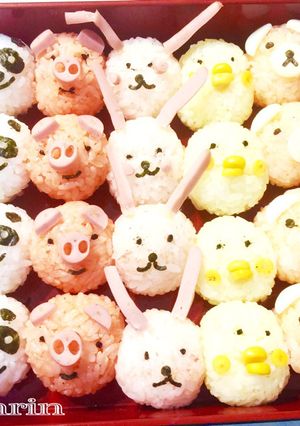 かんたんキャラ弁☆動物一口おにぎり-レシピのメイン写真