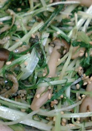 たっぷり水菜の炒め物（大葉にんにく醤油）-レシピのメイン写真
