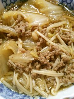 簡単 和食!白菜と挽き肉 えのきの煮物-レシピのメイン写真