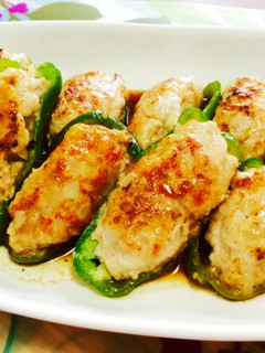 卵なし★ピーマンの肉詰め(照り焼き)-レシピのメイン写真