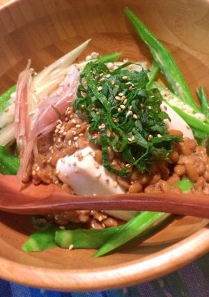 ネバトロ&香味野菜どっさり冷奴-レシピのメイン写真