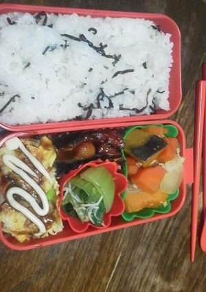 女子中学生弁当　お好み焼き風-レシピのメイン写真