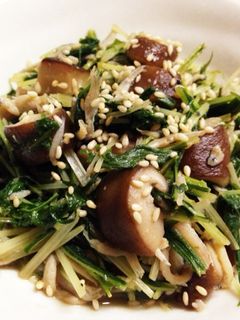 水菜、椎茸のしらす炒め-レシピのメイン写真