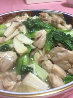 青梗菜・エリンギ・鶏肉の中華炒め煮♪-レシピのメイン写真