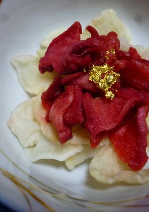 2色干し大根で紅白なますの花飾り-レシピのメイン写真