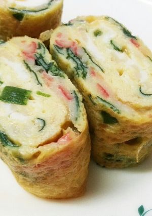 お弁当･朝ご飯にニラ入り卵焼き-レシピのメイン写真