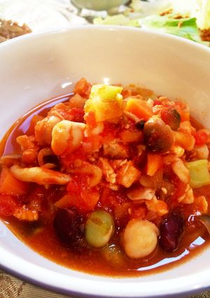 たっぷり野菜と鳥胸肉のチリビーンズ-レシピのメイン写真