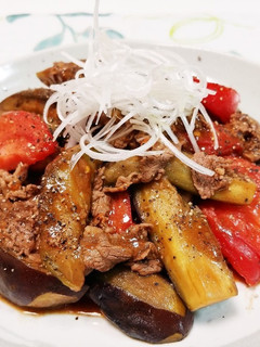 本掲載♡牛肉と茄子のフレッシュトマト炒め-レシピのメイン写真