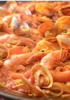 最短15分!トマトと魚介のパスタパエリア-レシピのメイン写真