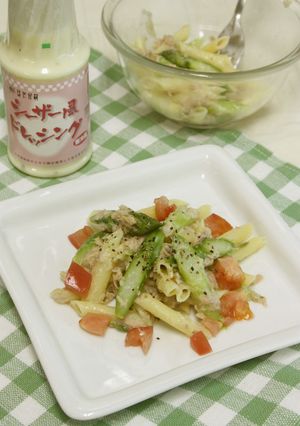 アスパラとペンネのシーザー風サラダ-レシピのメイン写真