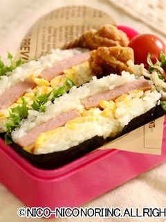簡単!スパムと卵のおにぎらず♪お弁当に!-レシピのメイン写真