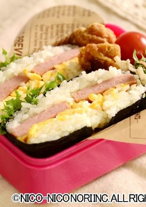 簡単！スパムと卵のおにぎらず♪お弁当に！-レシピのメイン写真