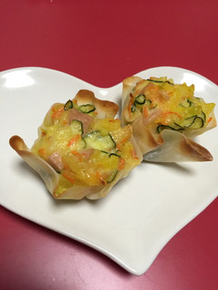 餃子の皮で♪たくあん入りポテトサラダ-レシピのメイン写真