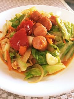 簡単手軽なソーセージ&トマト★野菜炒め-レシピのメイン写真