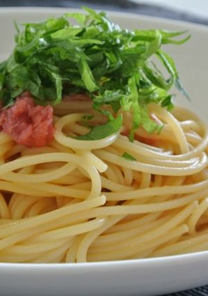 ボール1つで♪さっぱり梅しそパスタ-レシピのメイン写真
