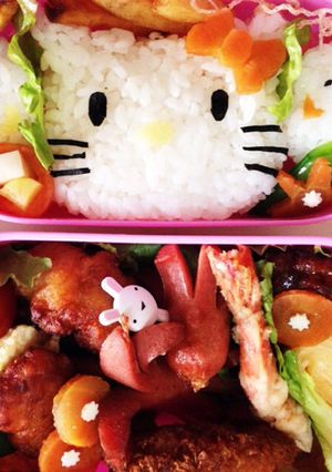 手抜きキャラ弁 キティちゃん-レシピのメイン写真