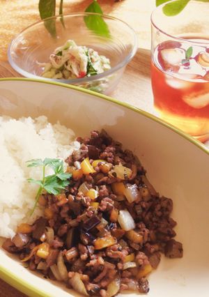 茄子と挽肉の彩りライス♡ランチにも♡-レシピのメイン写真
