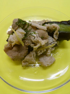 ナスの素揚げと豚肉の生姜煮-レシピのメイン写真
