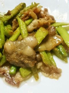 ウドと豚バラの味噌炒め-レシピのメイン写真