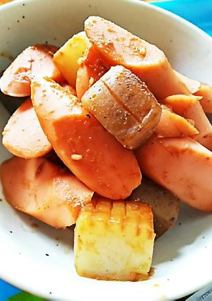 魚肉ソーセージとこんにゃくの味噌炒め-レシピのメイン写真