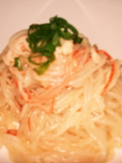 カニカマとホタテ缶のしらたきパスタ-レシピのメイン写真