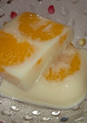 超簡単♪甘さ控えめ牛乳寒天☆みかん-レシピのメイン写真