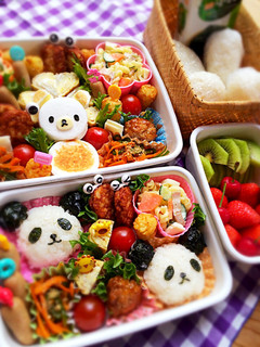 双子のパンダおにぎり弁当-レシピのメイン写真