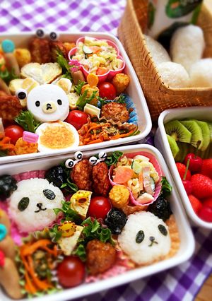 双子のパンダおにぎり弁当-レシピのメイン写真