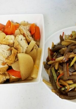 同時進行！厚揚煮物ときんぴらΣ(゜Д゜)-レシピのメイン写真