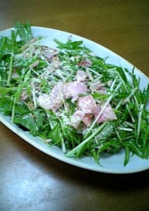ベーコン&ガーリックの水菜サラダ-レシピのメイン写真