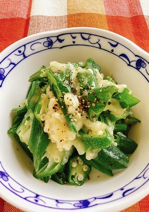 オクラのポン酢チーズがけ-レシピのメイン写真