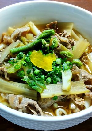 牛肉と山うどの関西風うどん　発酵玉葱-レシピのメイン写真