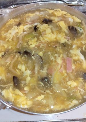 白菜ベーコンきのこ卵の生姜コンソメスープ-レシピのメイン写真