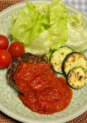 苦手でも食べやすい！夏野菜のハンバーグ☆-レシピのメイン写真