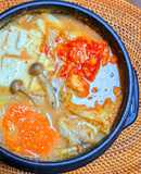 ごま豆乳キムチ鍋 と 〆のチーズうどん