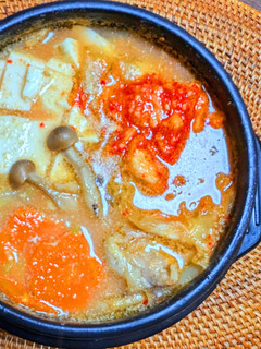 ごま豆乳キムチ鍋 と 〆のチーズうどん-レシピのメイン写真