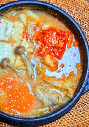 ごま豆乳キムチ鍋 と 〆のチーズうどん-レシピのメイン写真