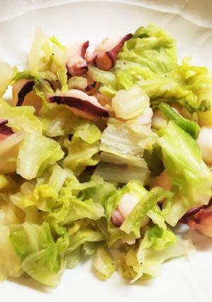 余ったタコとキャベツのヘルシー炒め-レシピのメイン写真