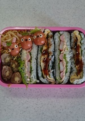 おにぎらず弁当4 豚ぺい焼き入り-レシピのメイン写真