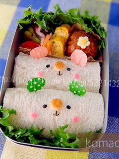 幼稚園 お弁当♡くま サンドイッチ-レシピのメイン写真