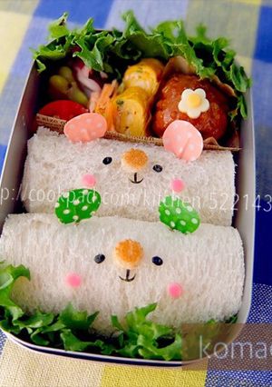 幼稚園 お弁当♡くま サンドイッチ-レシピのメイン写真