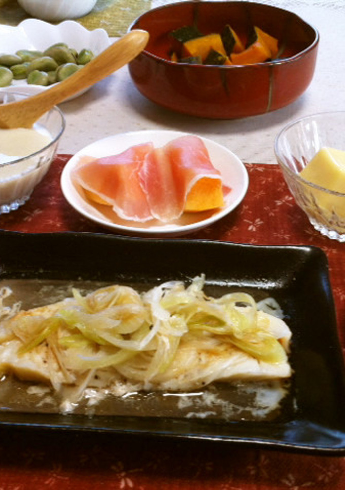 白身魚の葱蒸し焼きの献立-レシピのメイン写真