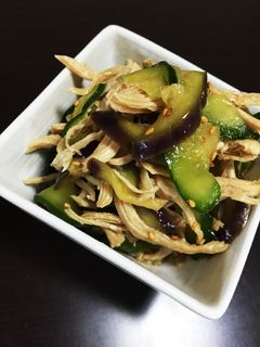 茄子の鶏胸肉の酢の物風さっぱりサラダ!-レシピのメイン写真