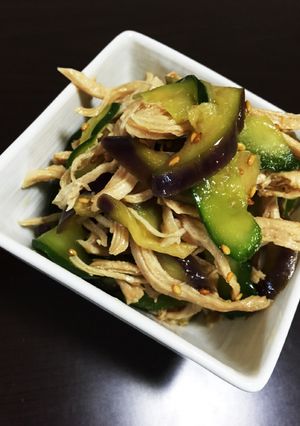 茄子の鶏胸肉の酢の物風さっぱりサラダ！-レシピのメイン写真