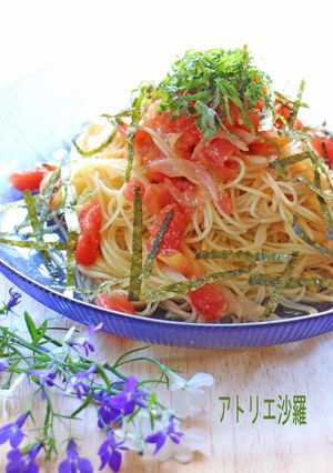 簡単！和風味✿トマト＆玉葱の冷製パスタ✿-レシピのメイン写真