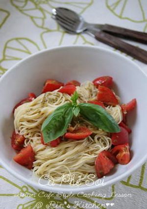 完熟トマトの冷製パスタジェノベーゼ-レシピのメイン写真